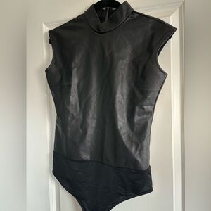 Spanx Leather-Like Mock Bodysuit